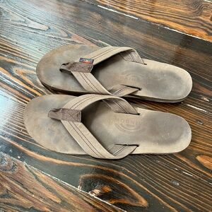 Rainbow leather sandals in espresso size L womens
